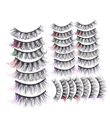 POPETPOP 14 Pairs false lashes fake eyelashes colored eyelashes false eyelashes cluster lashes lash clusters faux eyelashes cosmetic lashes individual lashes cross Imitation extend