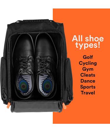Fitdom Tactical Golf Shoe Bag - Black Zippered Carrier with Ventilation & Pockets - Buy Online on GoSupps.com