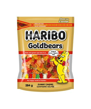 Haribo Goldbears Gummy Candy 6 Fruity Flavours No Artificial Colours - 284g Resealable Bag Goldbears 284 g (Pack of 1)