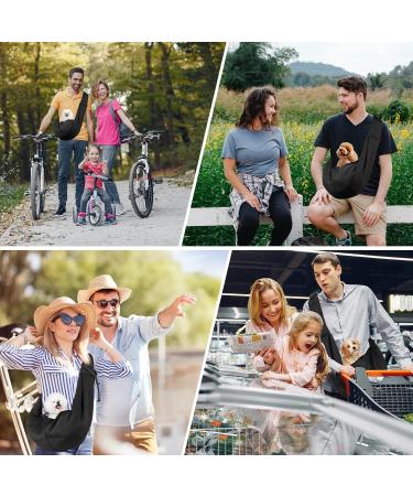 Cooja Pet Carriers for Dogs Puppy Cat Sling for Small Medium Hand Free Walking Outdoor Travel (Black) - Buy Online on GoSupps.com