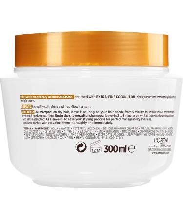 L'Or al Elvive Extraordinary Oil Coconut Hair Mask Leave-in Conditioner for Normal to Dry Hair 300ml - Buy Online on GoSupps.com