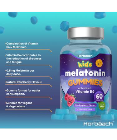 Melatonin Gummies for Kids | with Vitamin B6 | 60 Gums (2 Months) | Melatonin for Kids | Sleep Supplement | by Horbaach - Buy Online on GoSupps.com