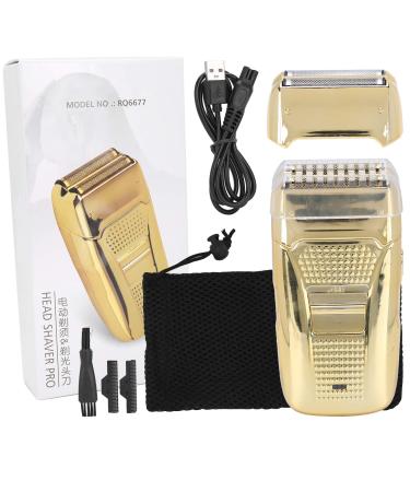 Electric for Men Cordless Rechargeable Mens Electric Shavers | Reciprocating Shaving Design | Comfortable Fit to The Contours of The Face | Clean Without Residue (Gold)-Gift for Father/Husband
