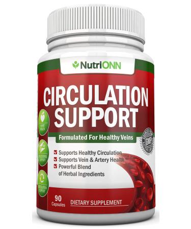 Blood Circulation Support - All Herbal Supplement for Healthy Blood Flow, Arteries & Veins - Promotes Leg Comfort - with Hawthorn, Niacin, L-Arginine, Butchers Broom, Cayenne Pepper, Horse Chestnut
