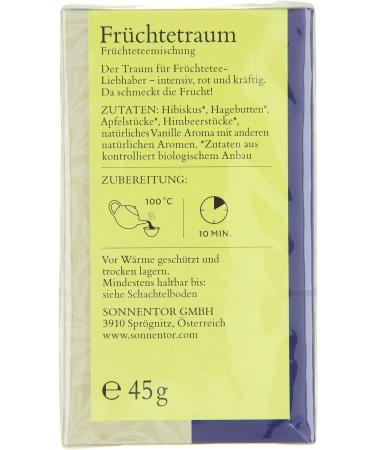  Sonnentor Sonnentor Tea Fruit Dream Organic Double Chamber Bags 45 g Pack of 2 - Buy Online on GoSupps.com