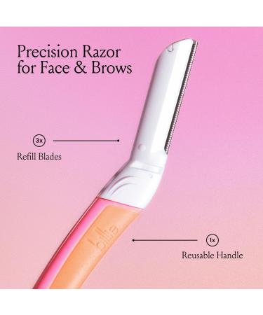 Billie Dermaplane Starter Kit - Reusable Handle & 3 Refill Blades | Remove Facial Hair & Shape Brows - Dermatologist Approved | Shop Now - Buy Online on GoSupps.com