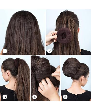 6-Piece Hair Bun Maker Set - Ring Style Donut Bun Shaper & Hair Accessories with Bobby Pins, Elastic Bands, and Ponytail Tools for Women, Girls, Kids - Black - Buy Online on GoSupps.com