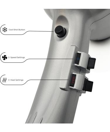 INF Professional Lightweight Salon Grade Advanced Ionic Hair Dryer with 2 Concentrator - Fast Drying 3 Heat settings Shiny Less Frizz and Smooth 1875 watts TURBO AC MOTOR T3800 - Buy Online on GoSupps.com