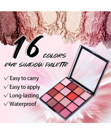 16 Colors Eyeshadow Palette - Matte & Shimmer High Pigmented Waterproof Long Lasting Makeup Gift Set - Buy Online on GoSupps.com
