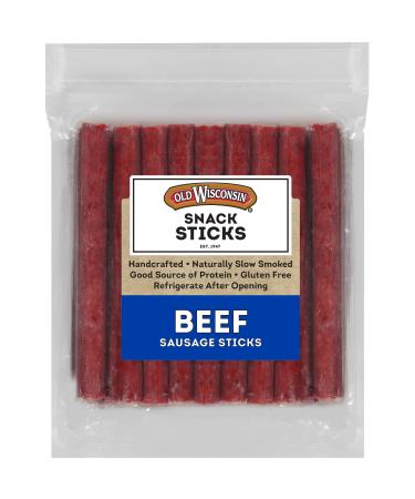 Old Wisconsin Beef Sausage Snack Sticks Naturally Smoked Ready to Eat High Protein Low Carb Keto Gluten Free 26 Ounce Resealable Package