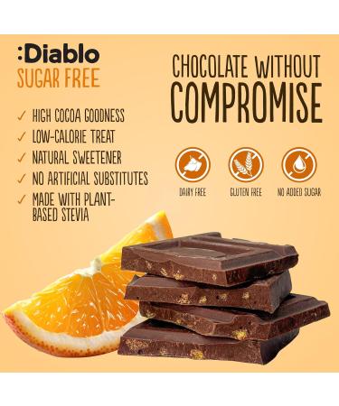  Diablo Diablo Dark Chocolate Bar with Orange | No Added Sugar Gluten-Free | Suitable for Diabetics | Perfect for Gifting | 75g - Buy Online on GoSupps.com
