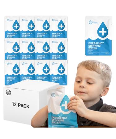 Made in USA - Anti Burst Emergency Water Rations Packets, Emergency Water Pouches, Water for Emergency, Survival Water Pouch, Emergency Water by 72 HRS (12-Pack) - Buy Online on GoSupps.com