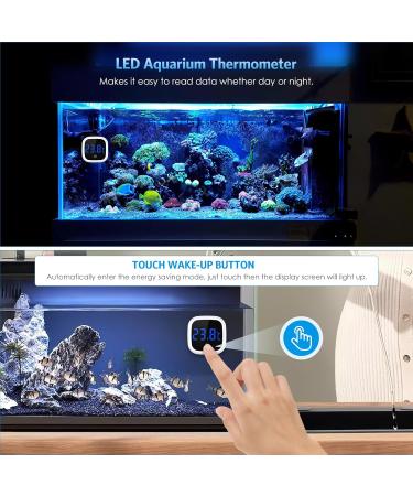 Brifit Mini Digital Aquarium Thermometer 2 Pieces - Precision LED Touch Screen for Freshwater & Marine Aquariums - Buy Online on GoSupps.com