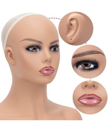PVC Mannequin Head Bust Stand for Wigs - 16.5 Inch Caucasian | PMH-DB7645 - Buy Online on GoSupps.com