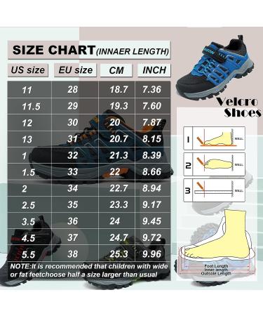 Boys No-Tie Slip On Hiking Shoes - Size 1.5 Little Kid Blue/Black 8129 - Buy Online on GoSupps.com