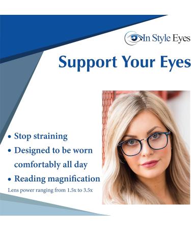 Modern Reading Glasses - Classic Oval Design Lightweight with Metal Spring Hinges - 2.5x Emerald - Best International Shipping - Buy Online on GoSupps.com