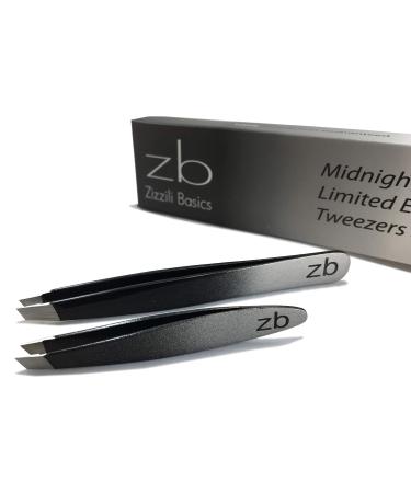 Zizzili Basics Tweezer Set - Limited Edition Ombre - Classic + Mini Slant - Best Tweezers for Eyebrow  Facial Hair Removal and your Precision Needs 2 Piece Assortment