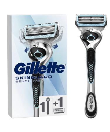 Gillette SkinGuard Sensitive Wet Razor Men Razor + 1 Razor Blade with Flex Grip and Skin Protection Gift for Men New