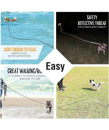 Dog Training Lead Long Leads Rope Nylon Floatable Long Reflective Recall Dog Training Rope with Comfortable Handle for Hiking Camping Walking (65FT/20M) - Buy Online on GoSupps.com