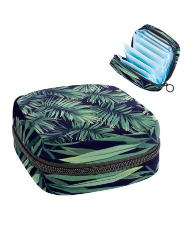 Women's bonds storage pockets Stillpad holder tropical plant pattern portable period kit pocket feminine product bag for women girls color4