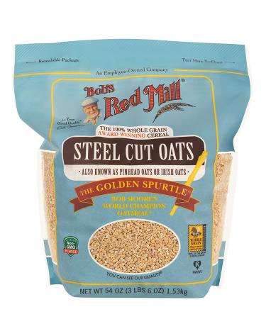 Bob's Red Mill Steel Cut Oats 54 oz (Pack of 4) - Resealable Breakfast Cereal - Buy Online on GoSupps.com