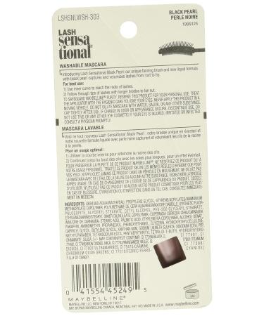 Maybelline Lash Sensational Volumizing Mascara Black Pearl 303 - 0.32 oz (Pack of 1) | Washable Mascara - Buy Online on GoSupps.com