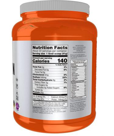 Now Foods Sports Pea Protein Vanilla Toffee - 2 lbs (907g) | Plant-Based Protein Supplement - Buy Online on GoSupps.com