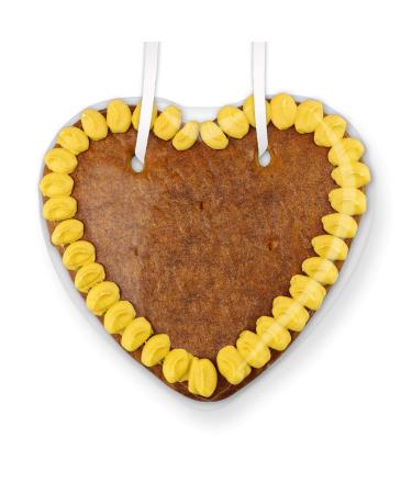 Gingerbread heart blank with edge - color: yellow - to decorate with children 15cm from LEBKUCHEN WELT