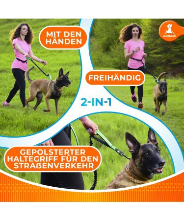 2-in-1 Jogging Line & Leash for Large/Medium Dogs | Double Handle Belly Belt Dog Leash - Perfect for Walking Jogging & Hiking - Buy Online on GoSupps.com