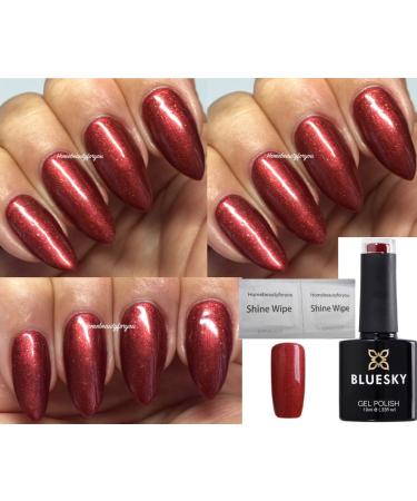 Bluesky GEL NAIL POLISH RED Metallic Dark Red Craft Culture Hand Fired 80630 UV LED Soak Off 10ml SPECIAL PRICE