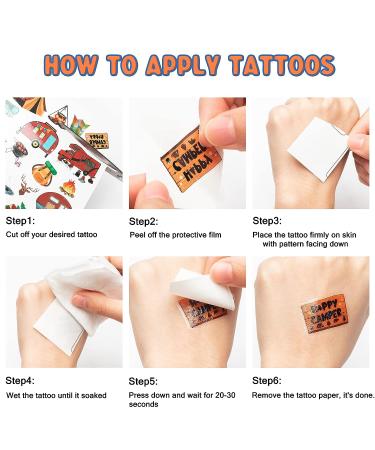 PANTIDE 100Pcs Camping Temporary Tattoos for Kids - Waterproof Non-toxic Fake Tattoos Stickers | Cartoon Body Stickers with Animals, Cars, Tents - Happy Camper Theme Party Favors & Birthday Gifts - Buy Online on GoSupps.com
