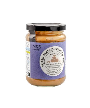 M&S Marks & Spencer Super Seeded Peanut Butter Crunchy With Pumpkin Sunflower Chia Seeds & Golden Linseeds Hi-Oleic 340g