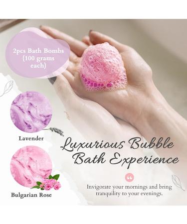 Pink & Purple Bubble Candle with Bath Bombs Set for Women - 2 Decorative Cube Candles & Bathbomb Gift Set - Buy Online on GoSupps.com