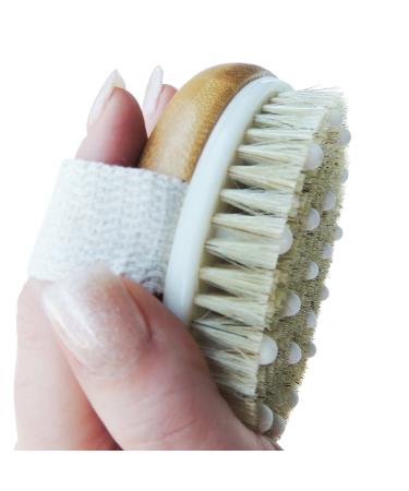 Ozziko Anti Cellulite Dry Brushing Body Brush. Skin Exfoliating Massager Brush for Celulite  Dry Skin  Ingrown Hair  Stretch Marks  Lymphatic Drainage  Scars  Acne  Razor Bumps. Natural Boar Bristles.