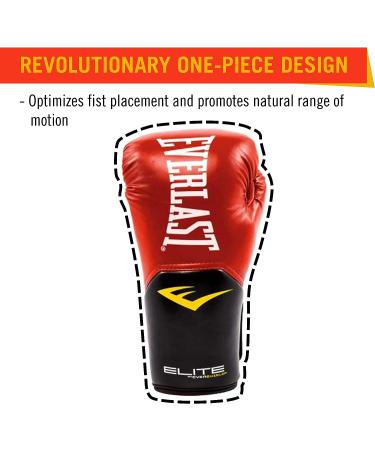 Everlast Elite Pro Style Training Gloves - Red, 12 oz | Premium Quality and Durability - Buy Online on GoSupps.com