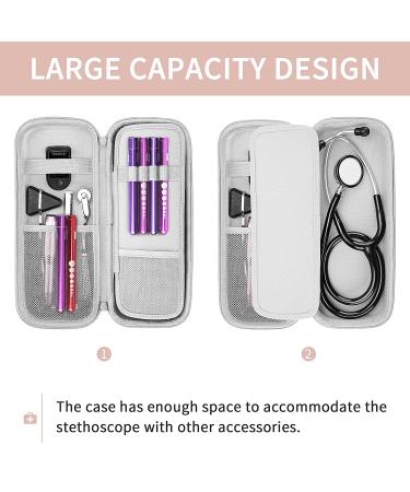 Yinke Stethoscope Case for Littmann Classic III/Lightweight II S.E./Cardiology IV - Nurse Gift Organizer Travel Carry Bag (Golden Pink) - Buy Online on GoSupps.com