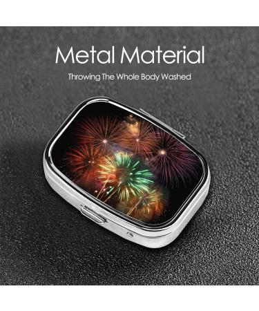 Splendid Fireworks 2 Compartment Pill Case | Cute Travel Pill Box for Purse & Gifts - International Shipping Available - Buy Online on GoSupps.com