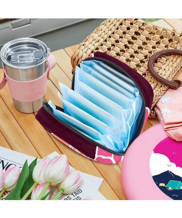 Stylish Menstruation Pad Bag with Zipper | Cute Red Flower Design - Women's Tampon & Napkin Organizer - Buy Online on GoSupps.com