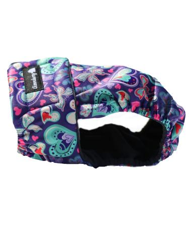 Glenndarcy female dog diapers - waterproof fabric (Size Large & 2 Washable Pads Butterflies) Butterflies Large Pants & 2 Washable Pads