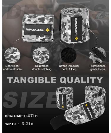 MANUEKLEAR Bench Press Elbow Sleeve - Durable 40 Nylon Wraps for Weightlifting & Powerlifting - Unisex Support in Snowfield Gray - Buy Online on GoSupps.com