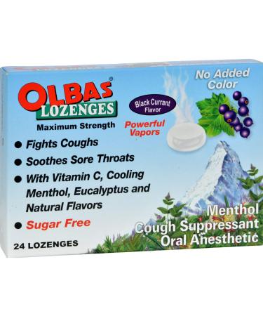 Olbas Therapeutic Lozenges Maximum Strength Sugar Free Black Currant 24 Lozenges