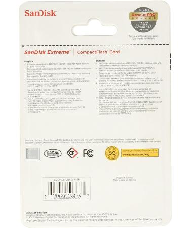SanDisk Extreme CompactFlash Memory Card 64GB (SDCFXS-064G-A46) - High Performance Storage - Buy Online on GoSupps.com