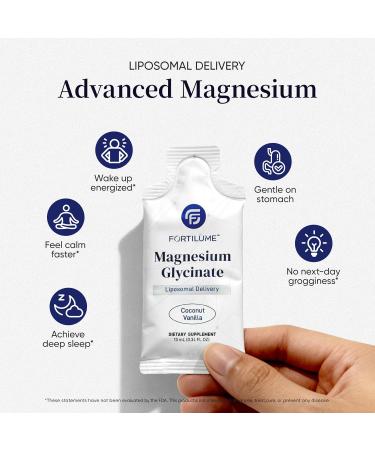 FORTILUME Liposomal Magnesium Glycinate 1880mg High Bioavailability Magnesium Liquid for Sleep Support & Muscle Function Gentle on Stomach Vanilla Flavor Vegan 15 Servings - Buy Online on GoSupps.com