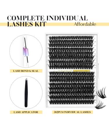 Shop Lankiz Eyelash Extensions Set - 312pcs D Curl 9-16mm DIY Kit with Adhesive & Applicator | International Shipping Available - Buy Online on GoSupps.com
