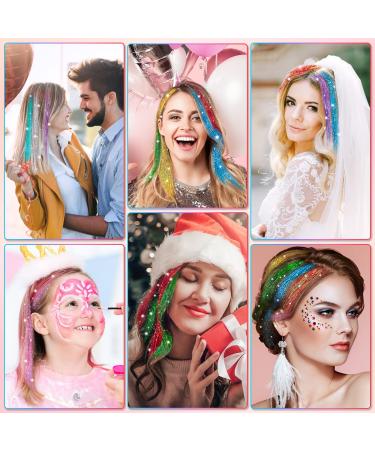 20 Colors Hair Tinsel Kit | 48 Fairy Hair Extensions Set with Tools & Rhinestone | Heat Resistant Hair Accessories for Women & Girls - 4000 Strands - Buy Online on GoSupps.com