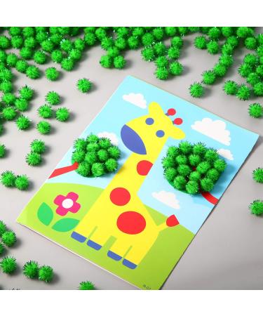 Hestya 500 Pcs 0.5 Glitter Pom Poms for Christmas Crafts - Light Green - Buy Online on GoSupps.com