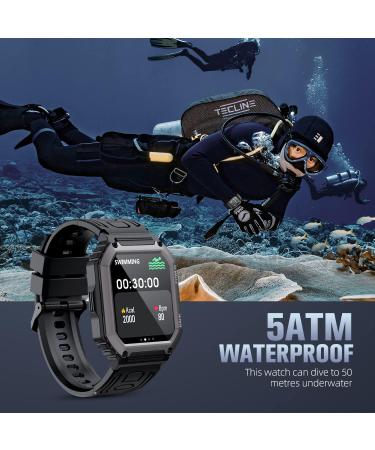 ZYCZWL Military Smart Watch for Men | Bluetooth Call | Tactical Outdoor Sports | 5ATM Waterproof | Fitness Tracker | Black - Buy Online on GoSupps.com