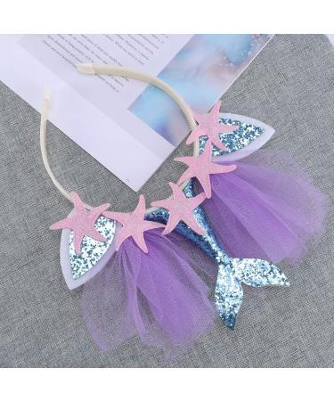 Lurrose Mermaid Headband - Glitter Hairband Party Accessory for Kids | Blue Starfish Hair Accessories - Buy Online on GoSupps.com