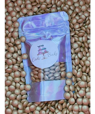 Gold Shimmer Chocolate Beans Edible Cupcake Cake Topper Sprinkles (35g)