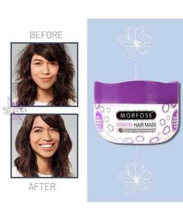 Morfose Keratin Hair Mask for Curls Frizzy & Bleached Hair - Deep Conditioning Treatment for Color Treated, Dry, and Damaged Hair - Enhances Elasticity - 16.9 Fl Oz/500ml - Buy Online on GoSupps.com